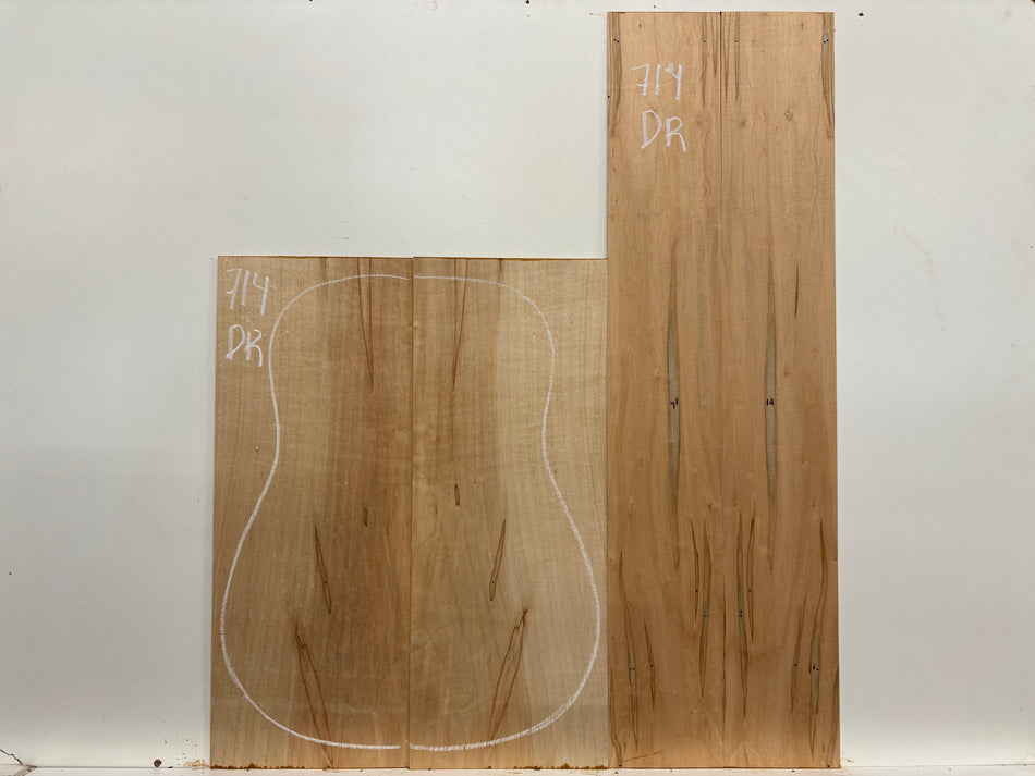 Ambrosia Maple Dreadnought Guitar Back and Side Set #714