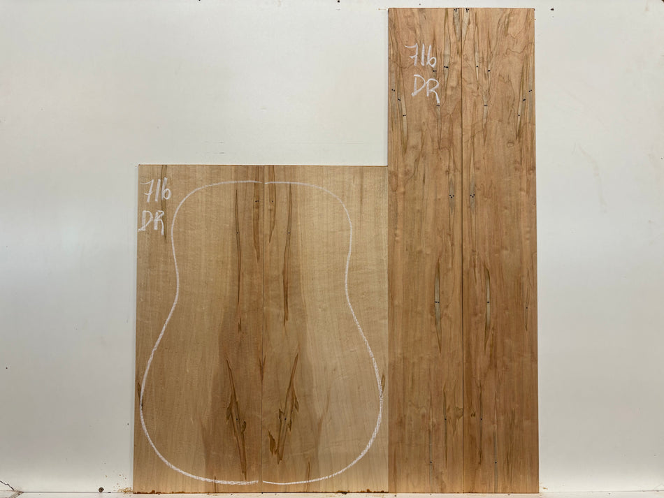 Ambrosia Maple Dreadnought Guitar Back and Side Set #716