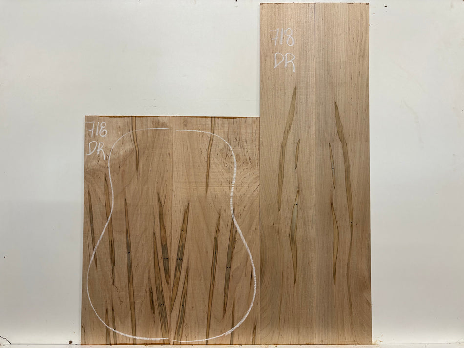 Ambrosia Maple Dreadnought Guitar Back and Side Set #718