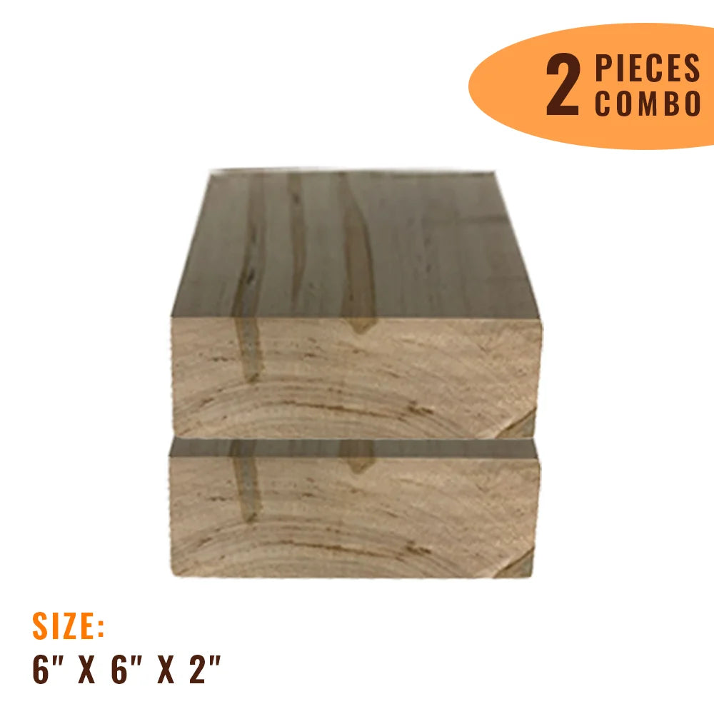Pack of 2 ,Ambrosia Maple Wood Bowl Blanks | 6&quot; x 6&quot; x 2&quot; | - Exotic Wood Zone - Buy online Across USA 