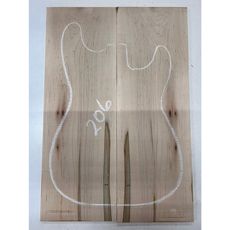 Ambrosia Maple Bookmatched Guitar Drop Tops 21" x 7-1/4" x 1/4" #206 - Exotic Wood Zone - Buy online Across USA 