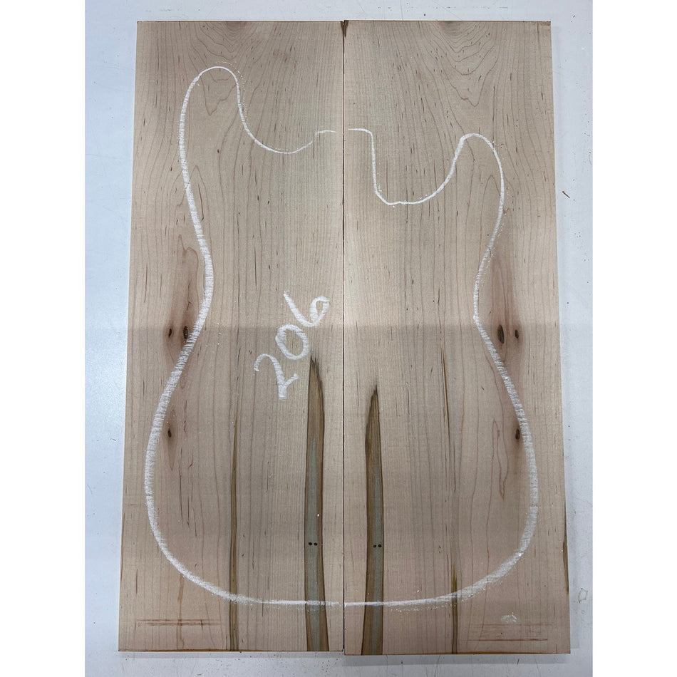 Ambrosia Maple Bookmatched Guitar Drop Tops 21" x 7-1/4" x 1/4" #206 - Exotic Wood Zone - Buy online Across USA 