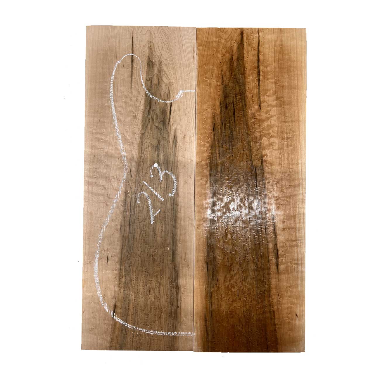 Birds Eye Maple Bookmatched Guitar Drop Tops 21"x 7-1/4"x 3/8" #213 - Exotic Wood Zone - Buy online Across USA 