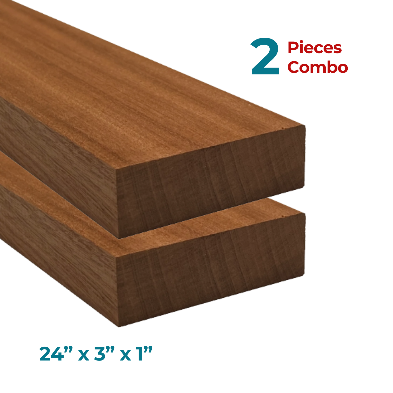 Pack of 2, Sapele Guitar Neck Blanks 24” x 3” x 1” - Exotic Wood Zone - Buy online Across USA 