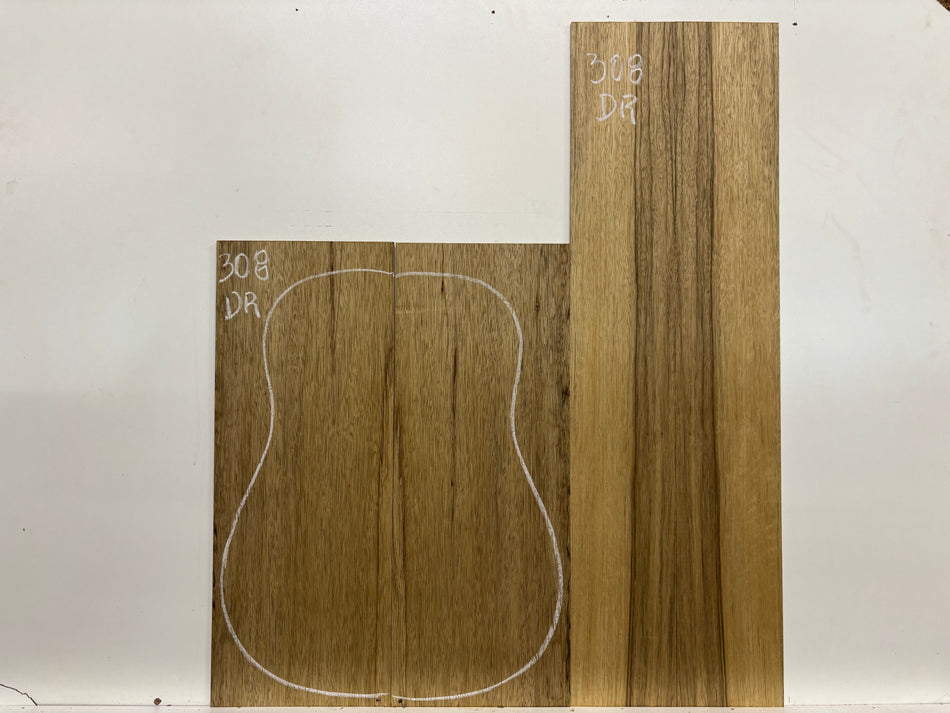 Black Limba Dreadnought Guitar Back and Side Set #308