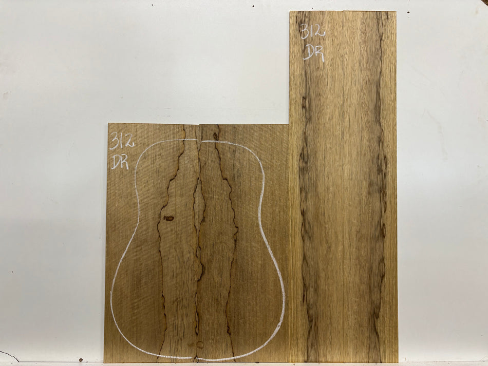 Black Limba Dreadnought Guitar Back and Side Set #312