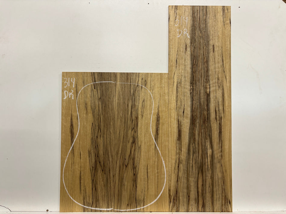 Black Limba Dreadnought Guitar Back and Side Set #314