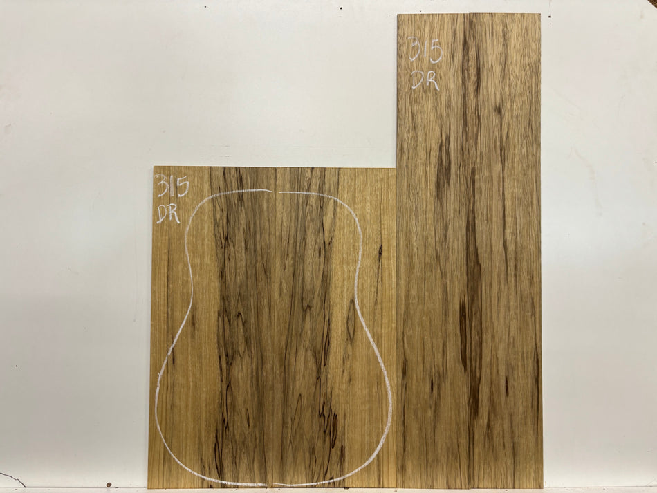 Black Limba Dreadnought Guitar Back and Side Set #315