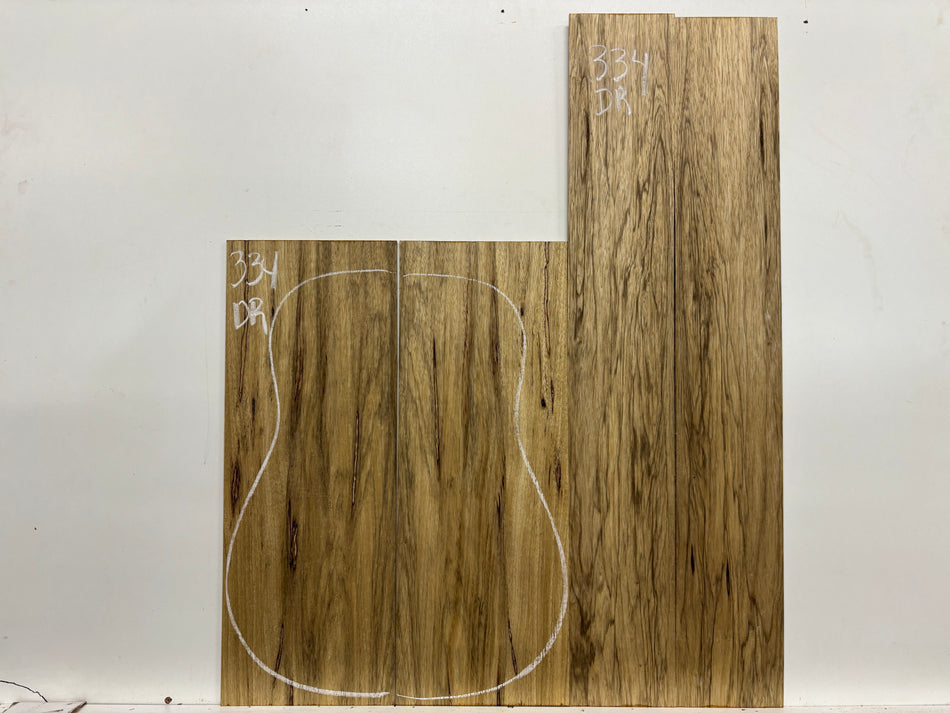 Black Limba Dreadnought Guitar Back and Side Set #334