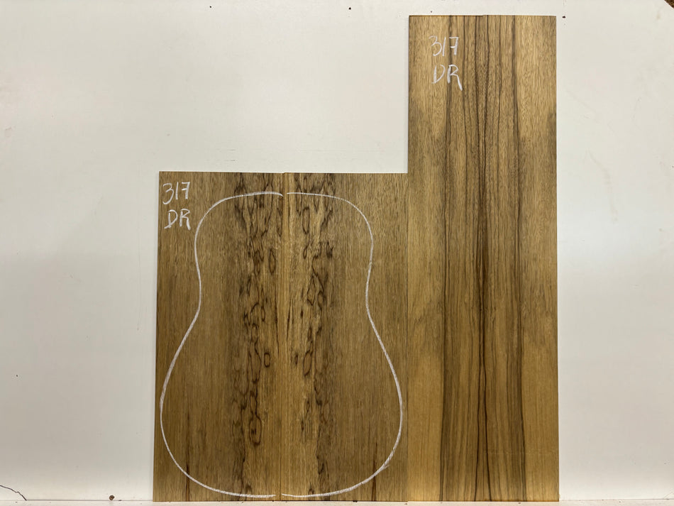 Black Limba Dreadnought Guitar Back and Side Set #317