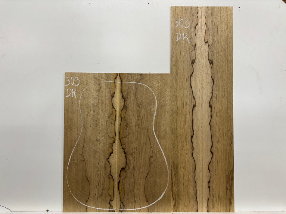 Black Limba Dreadnought Guitar Back and Side Set #303