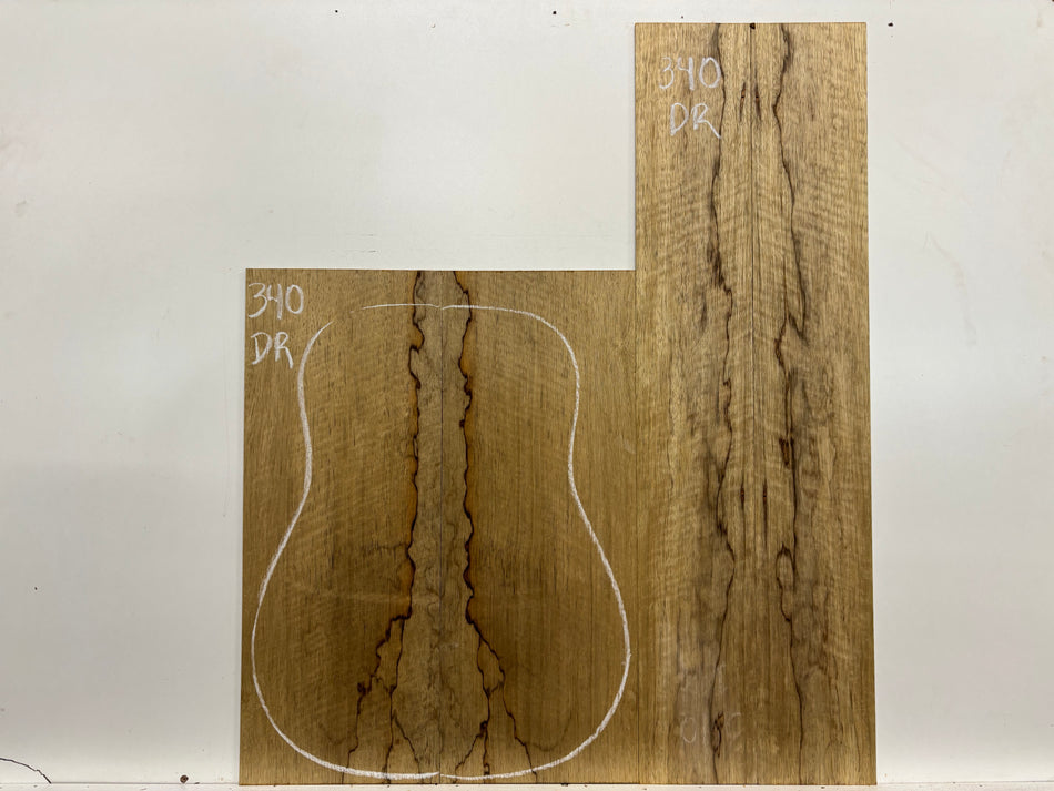 Black Limba Dreadnought Guitar Back and Side Set #340