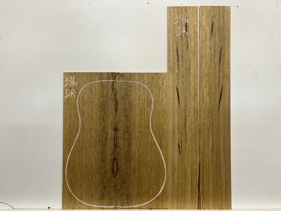 Black Limba Dreadnought Guitar Back and Side Set #346