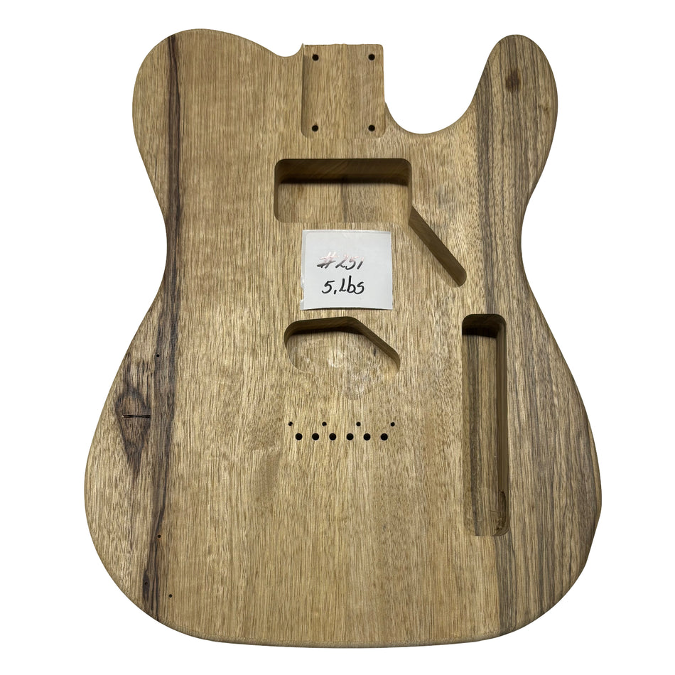 TL-Style Black Limba Unfinished Fender Guitar Body #251