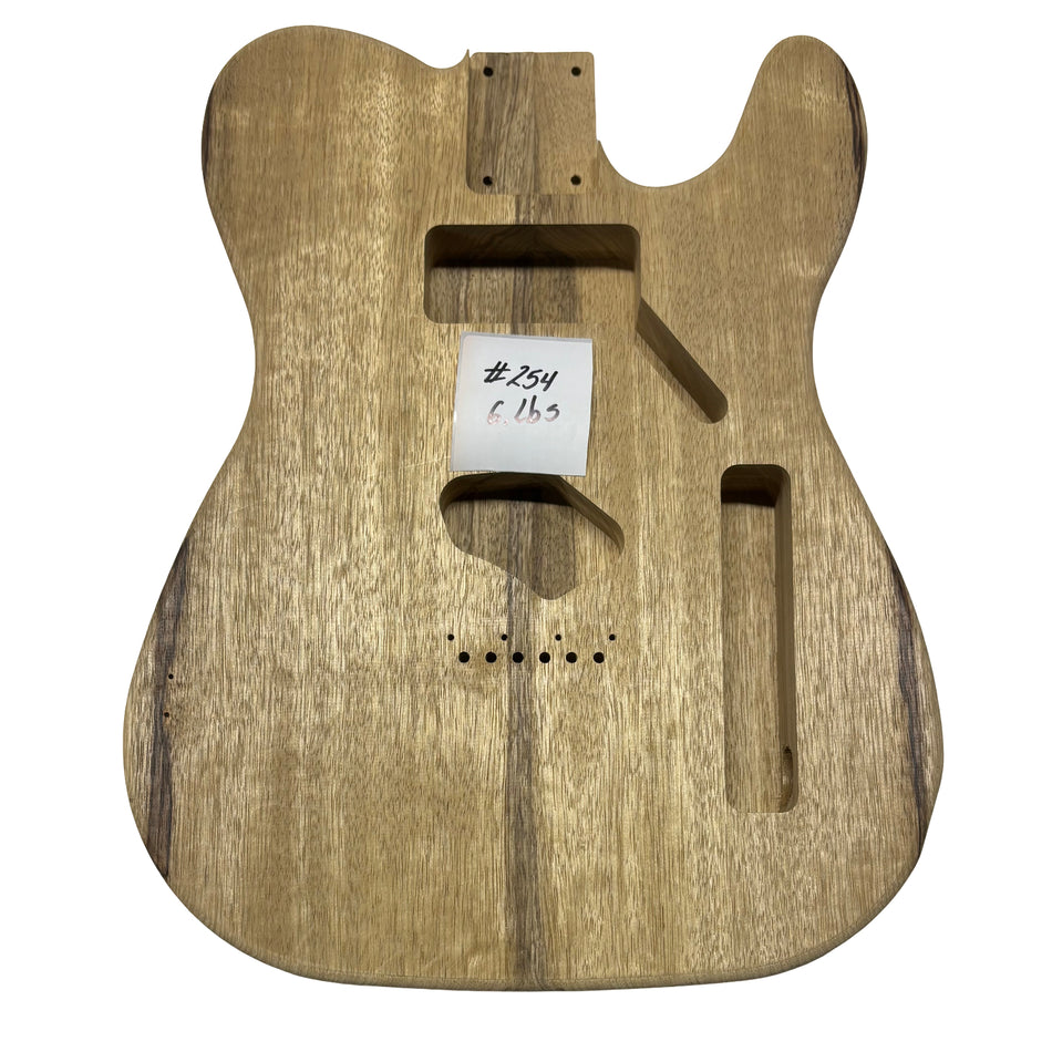 TL-Style Black Limba Unfinished Fender Guitar Body #254