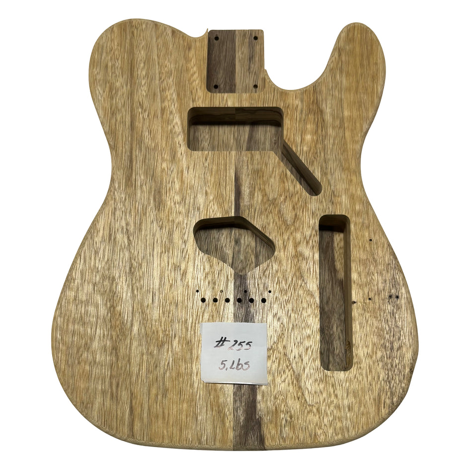 TL-Style Black Limba Unfinished Fender Guitar Body #255