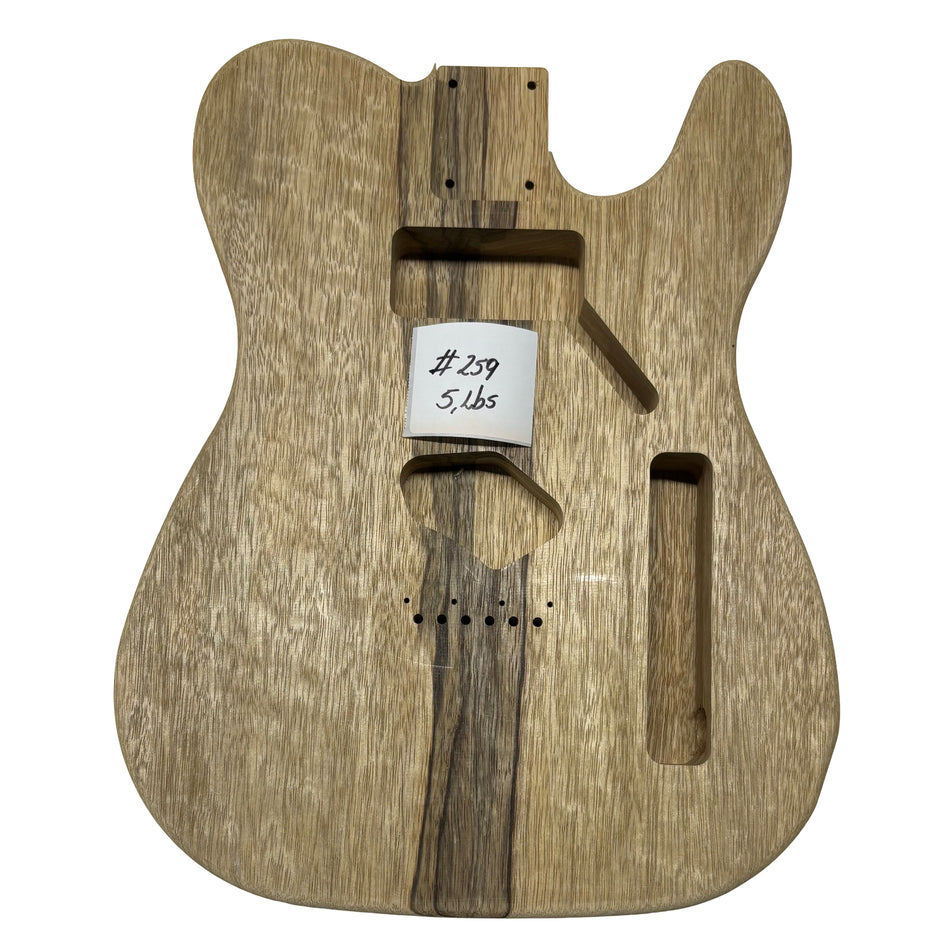TL-Style Black Limba Unfinished Fender Guitar Body #259