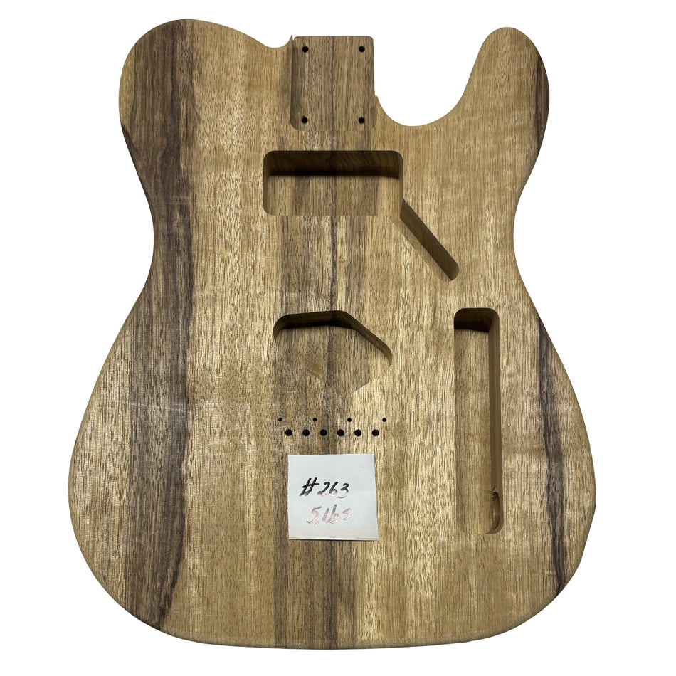 TL-Style Black Limba Unfinished Fender Guitar Body #263
