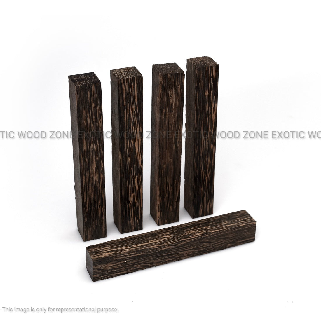 Pack Of 25, Black Palm Wood Pen Blanks | 3/4&quot; x 3/4&quot; x 5&quot; - Exotic Wood Zone - Buy online Across USA 