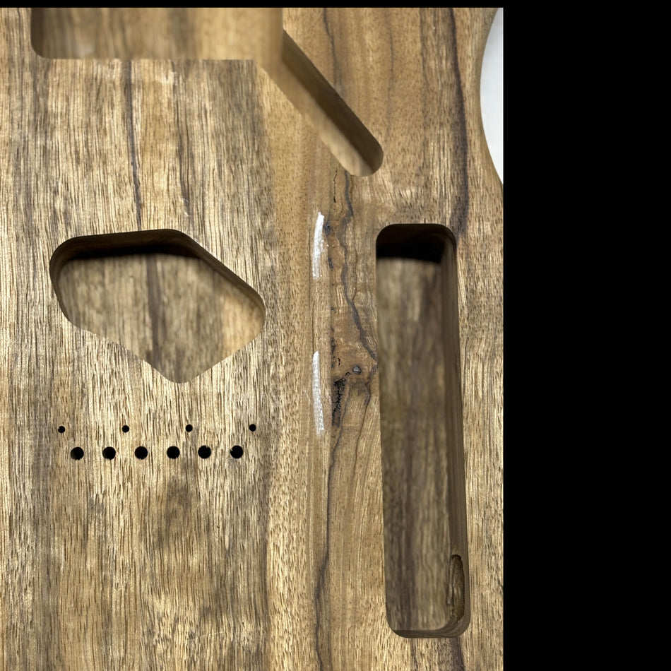 TL-Style Black Limba Unfinished Fender Guitar Body-Seconds #52