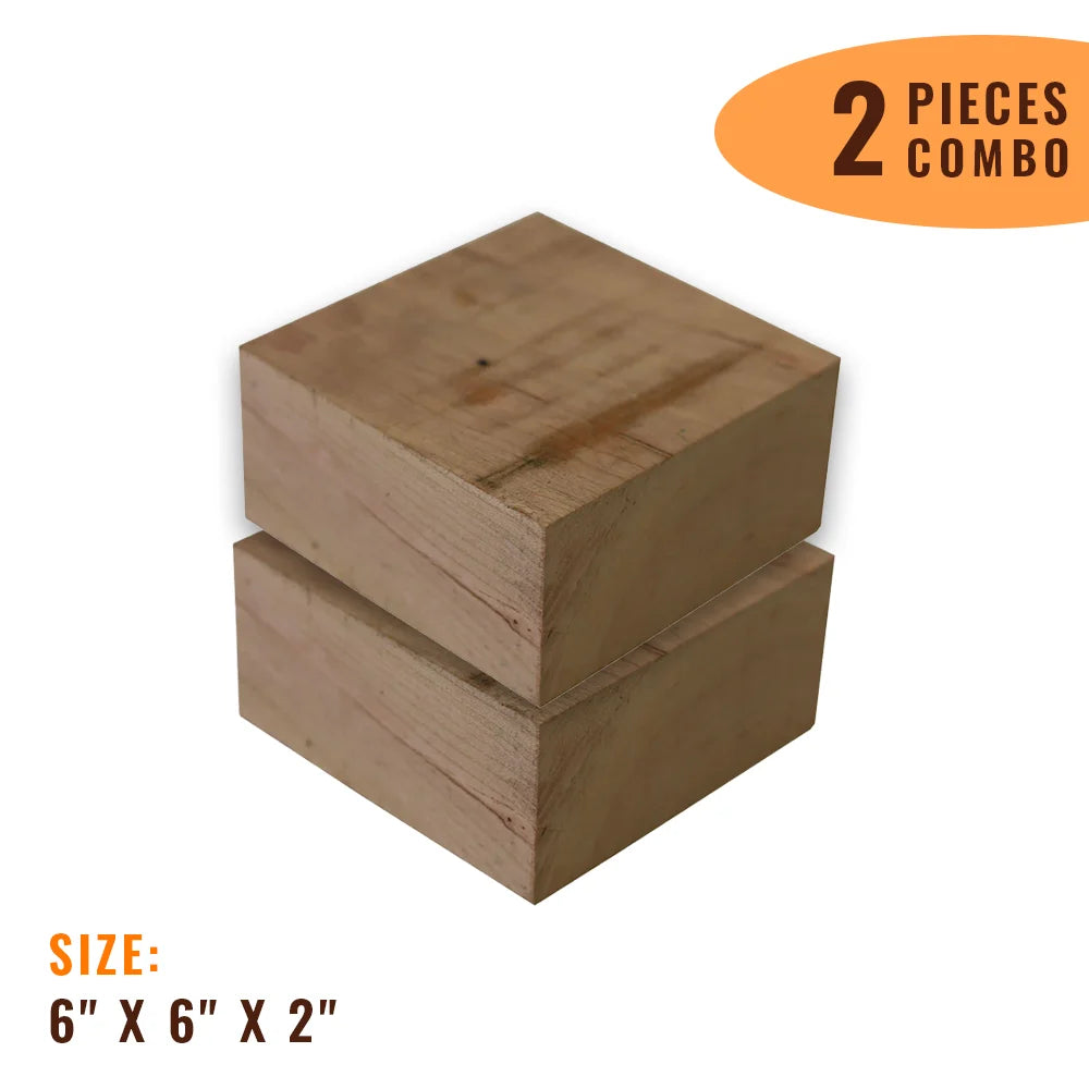 Pack of 2 , Cherry Wood Bowl Blanks | 6&quot; x 6&quot; x 2&quot; | - Exotic Wood Zone - Buy online Across USA 
