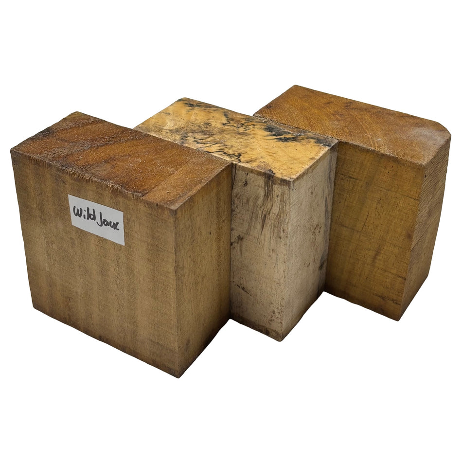 Combo Pack of 3, Bowl Blanks 4" x 4" x 2" (Osage Orange, Wild Jack, Spalted Tamarind)