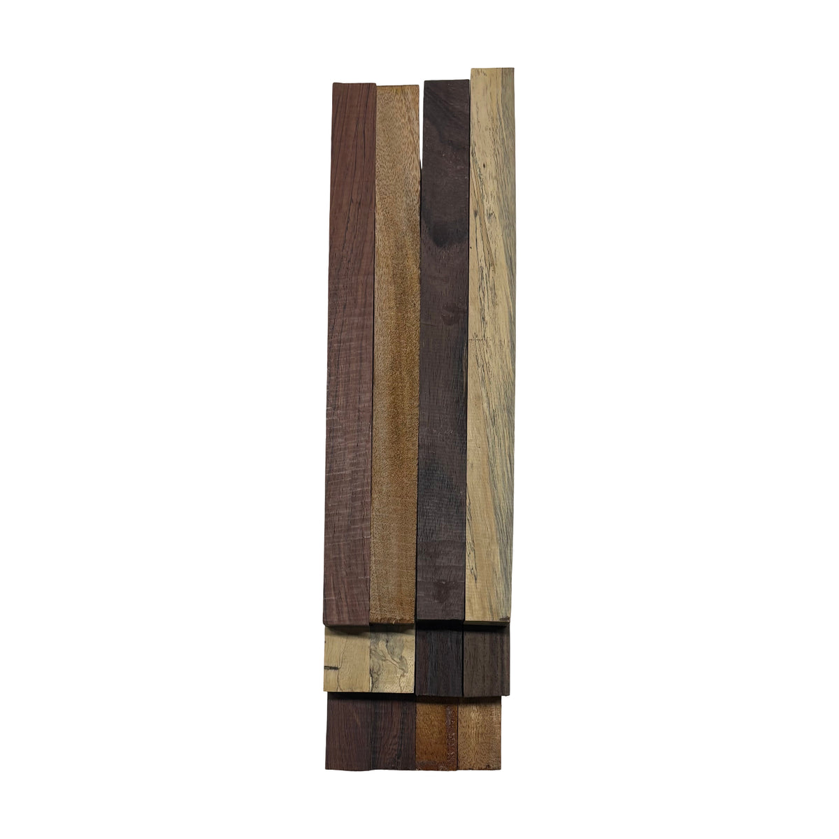 DIY Cutting Board Maker Kit - 1" x 1" x 12" | Mahogany + Indian Rosewood + Tamarind + Honduras Rosewood (12 Pieces) Exotic Wood Zone 