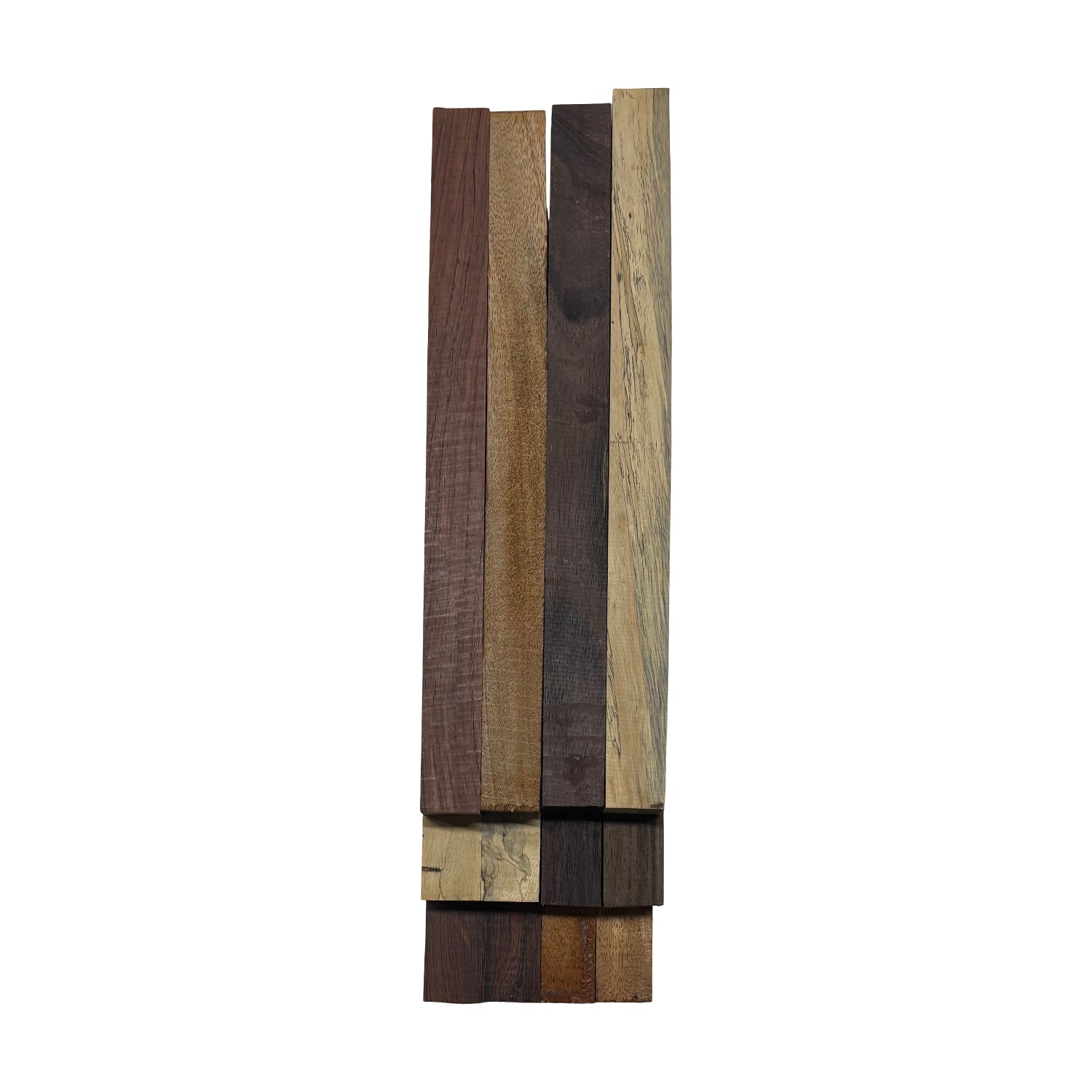 DIY Cutting Board Maker Kit - 1" x 1" x 12" | Mahogany + Indian Rosewood + Tamarind + Honduras Rosewood (12 Pieces) Exotic Wood Zone 