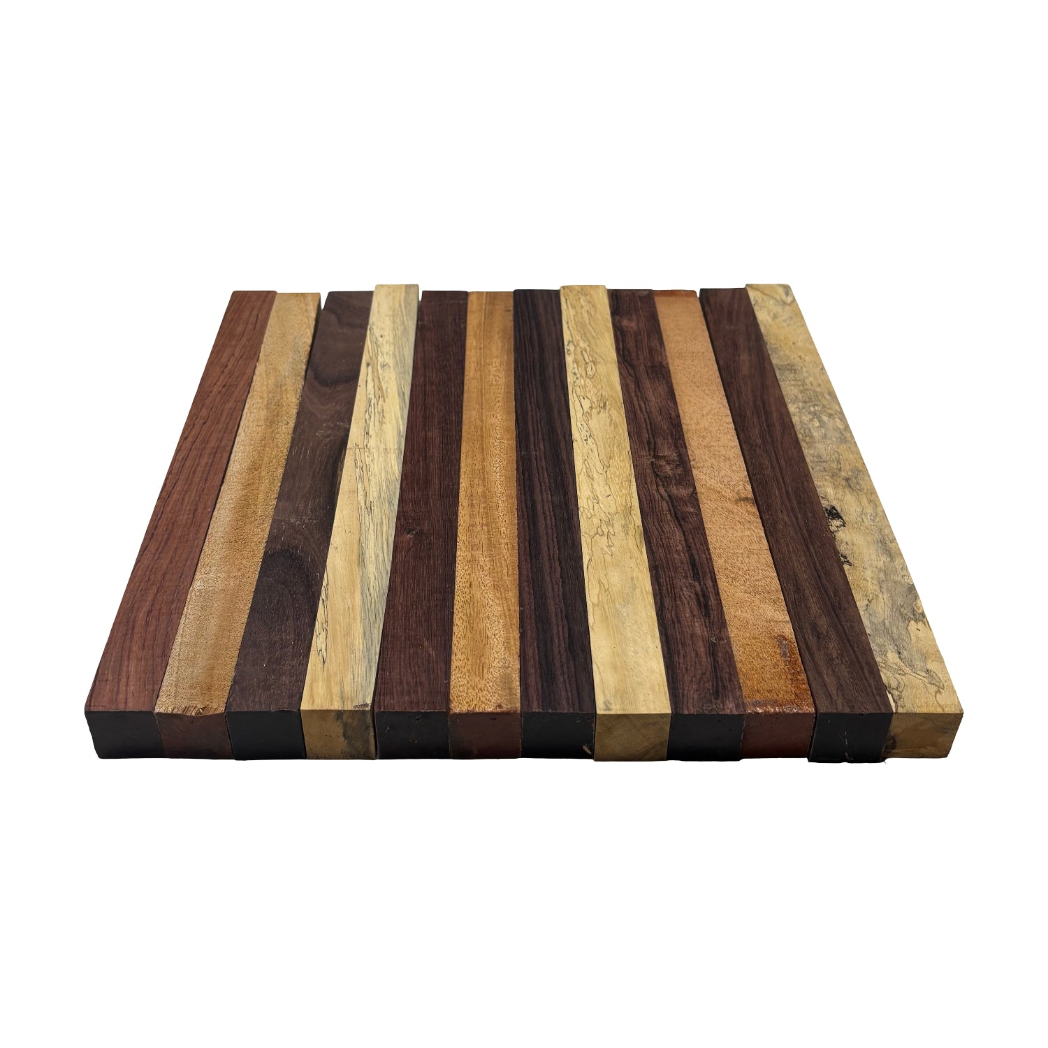 DIY Cutting Board Maker Kit - 1" x 1" x 12" | Mahogany + Indian Rosewood + Tamarind + Honduras Rosewood (12 Pieces) Exotic Wood Zone 