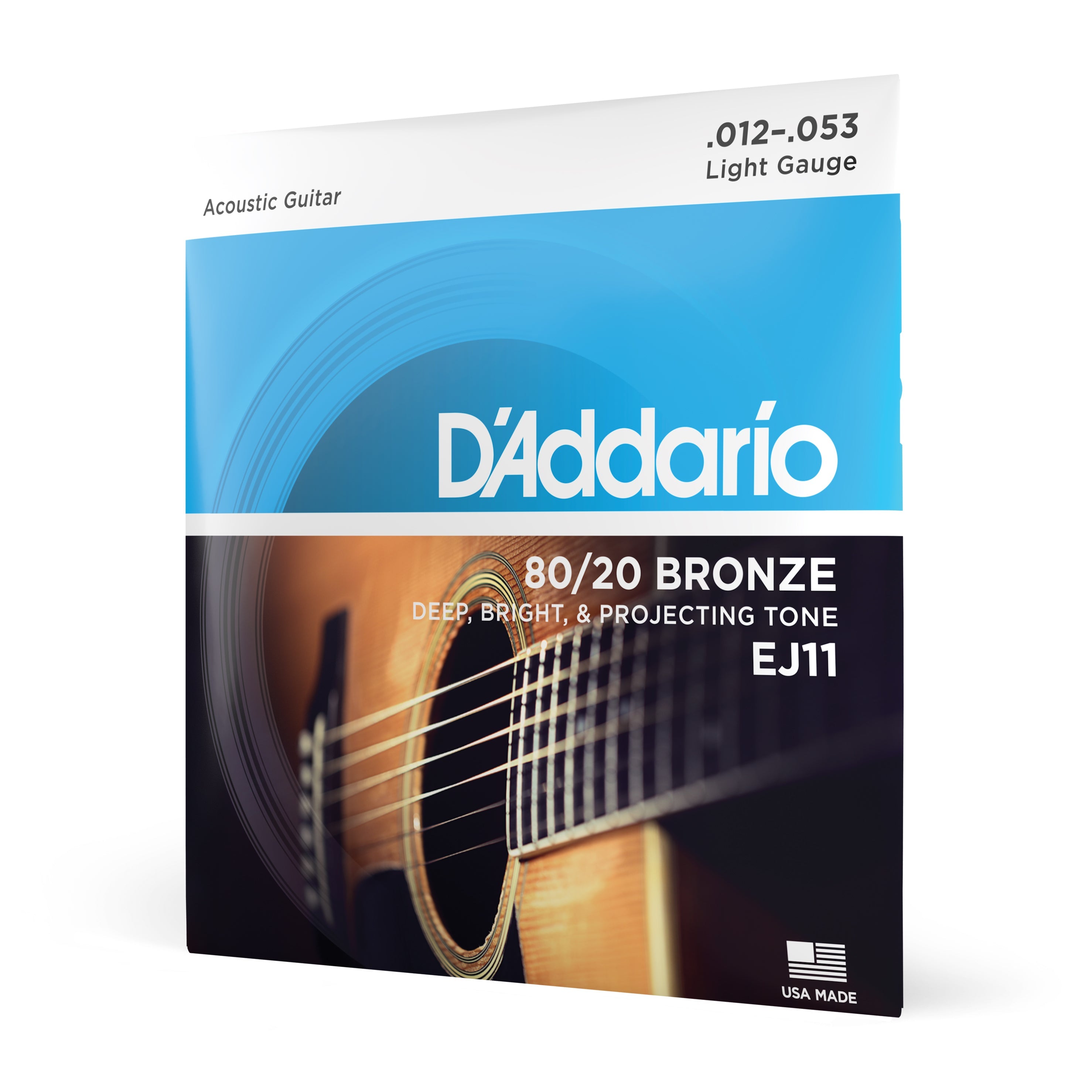 D'Addario 80/20 Bronze Wound Acoustic Guitar Strings -Light (EJ11) Exotic Wood Zone 