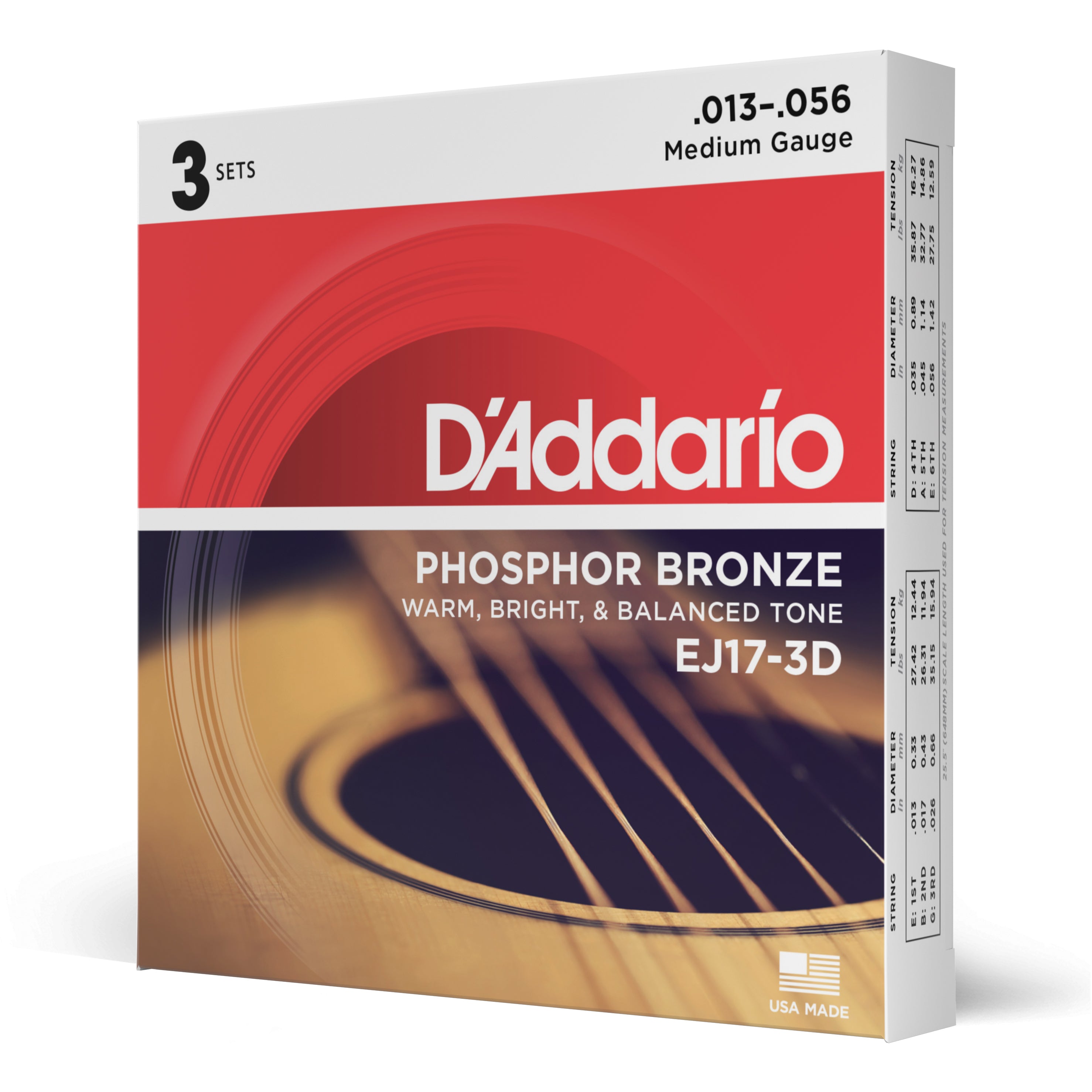 D'Addario Phosphor Bronze Acoustic Strings 13–56 – Exotic Wood Zone
