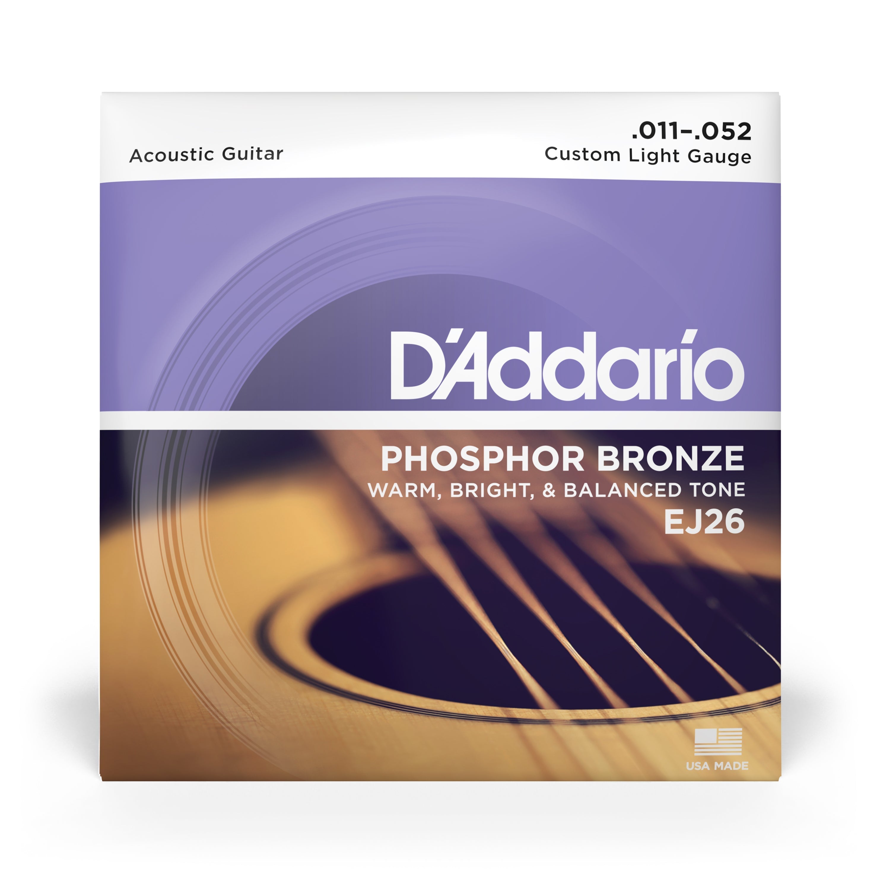D'Addario Phosphor Bronze Wound Acoustic Guitar Strings -Custom Light (EJ26) (Copy) Exotic Wood Zone 