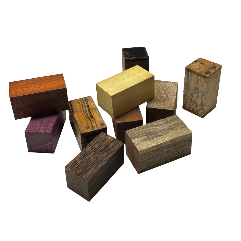 Lot de 5 ébauches de tournage en bois d'ébène noir et blanc 5 x 5 x 7,6 cm pour bouchons de bouteille, bagues, bijoux, appeaux, manches d'outils