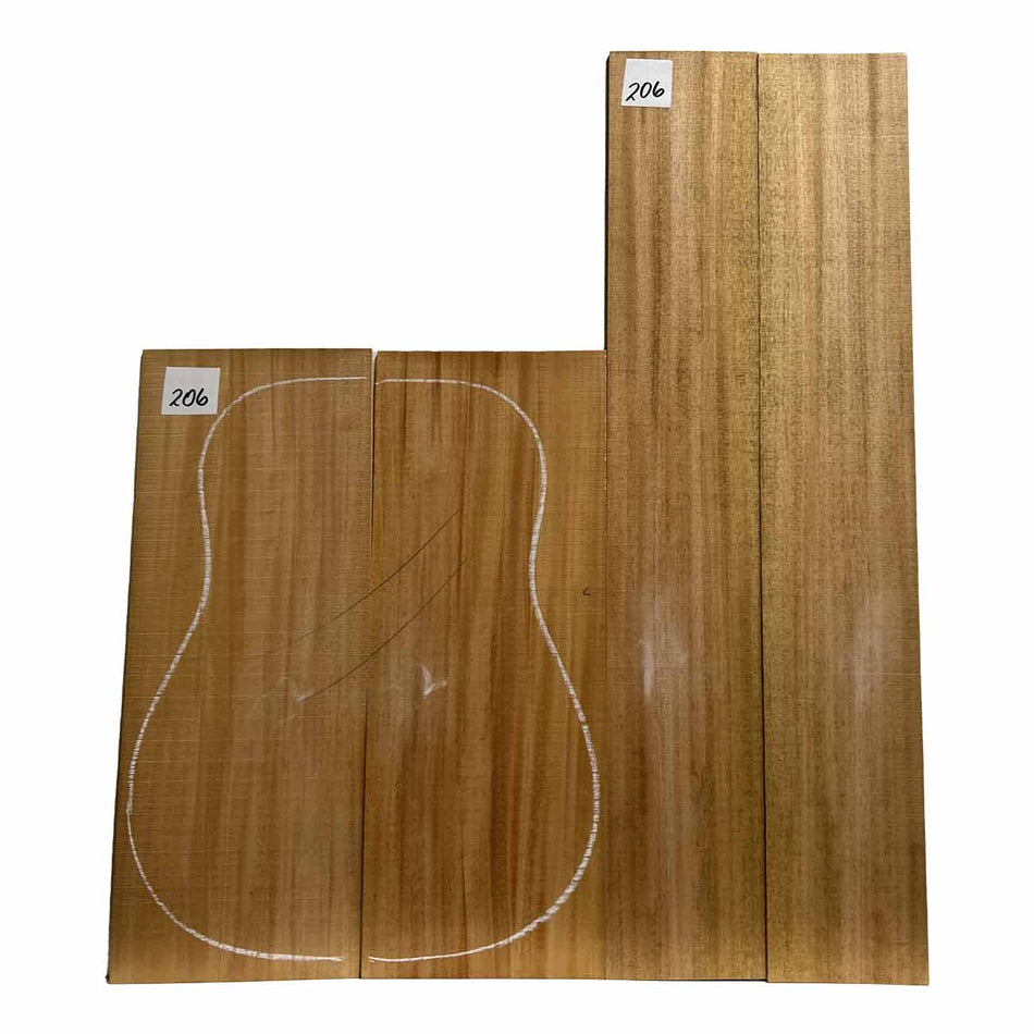 Fijian Mahogany Dreadnought Guitar Back And Side Sets #206 - Exotic Wood Zone - Buy online Across USA 