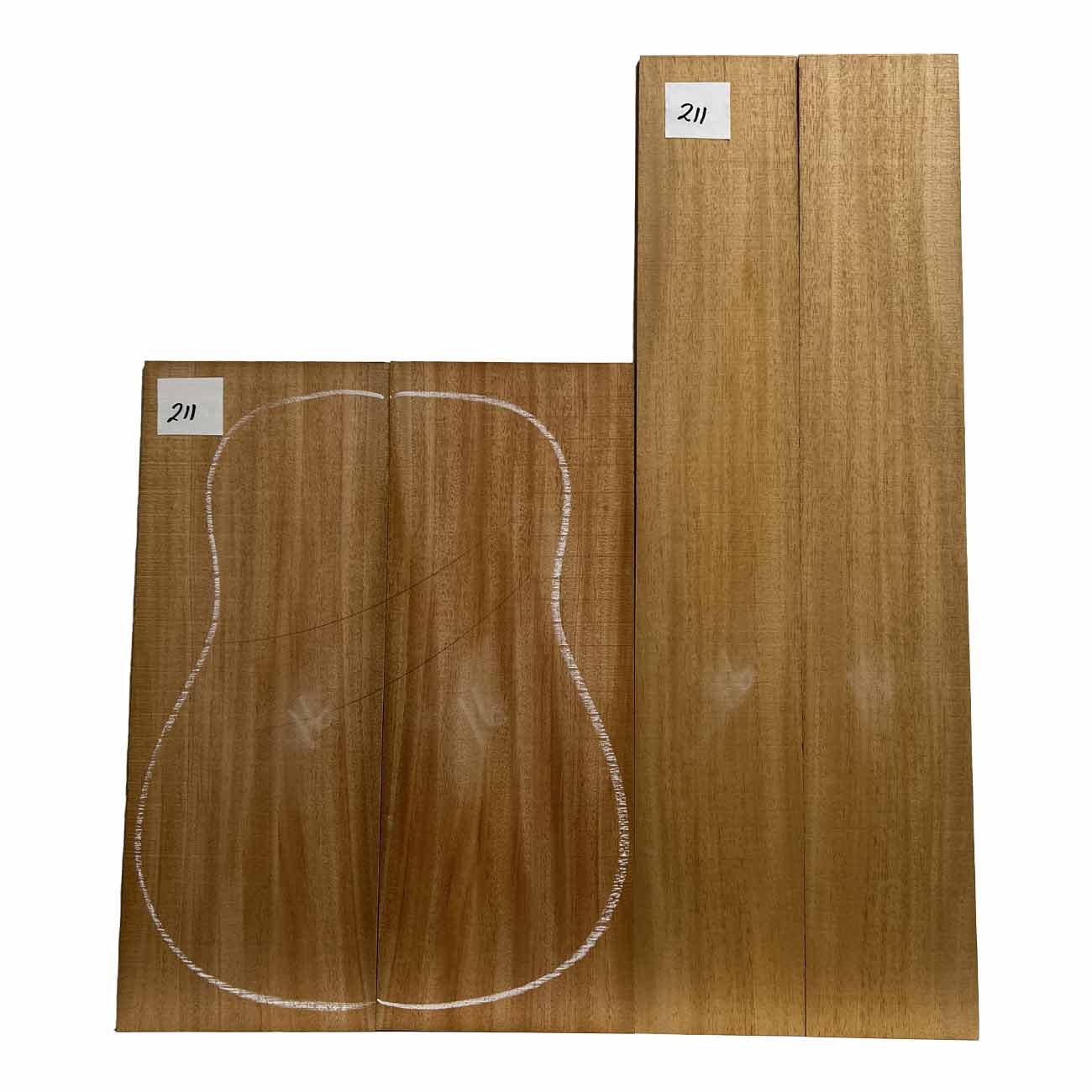 Fijian Mahogany Dreadnought Guitar Back And Side Sets #211 - Exotic Wood Zone - Buy online Across USA 