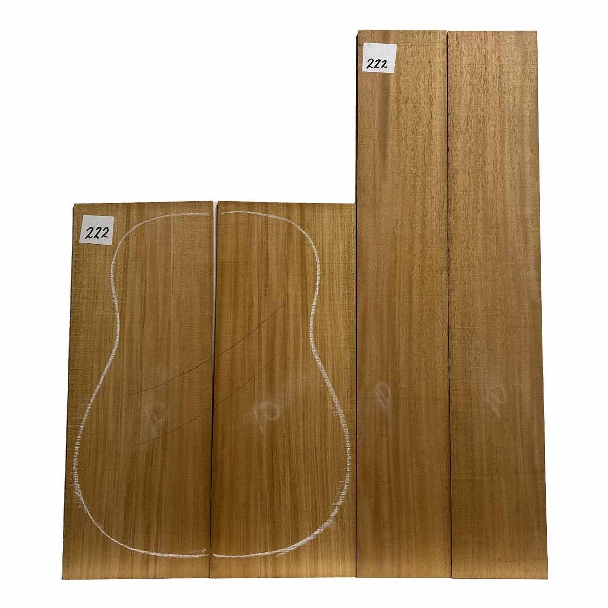 Fijian Mahogany Dreadnought Guitar Back And Side Sets #222 - Exotic Wood Zone - Buy online Across USA 