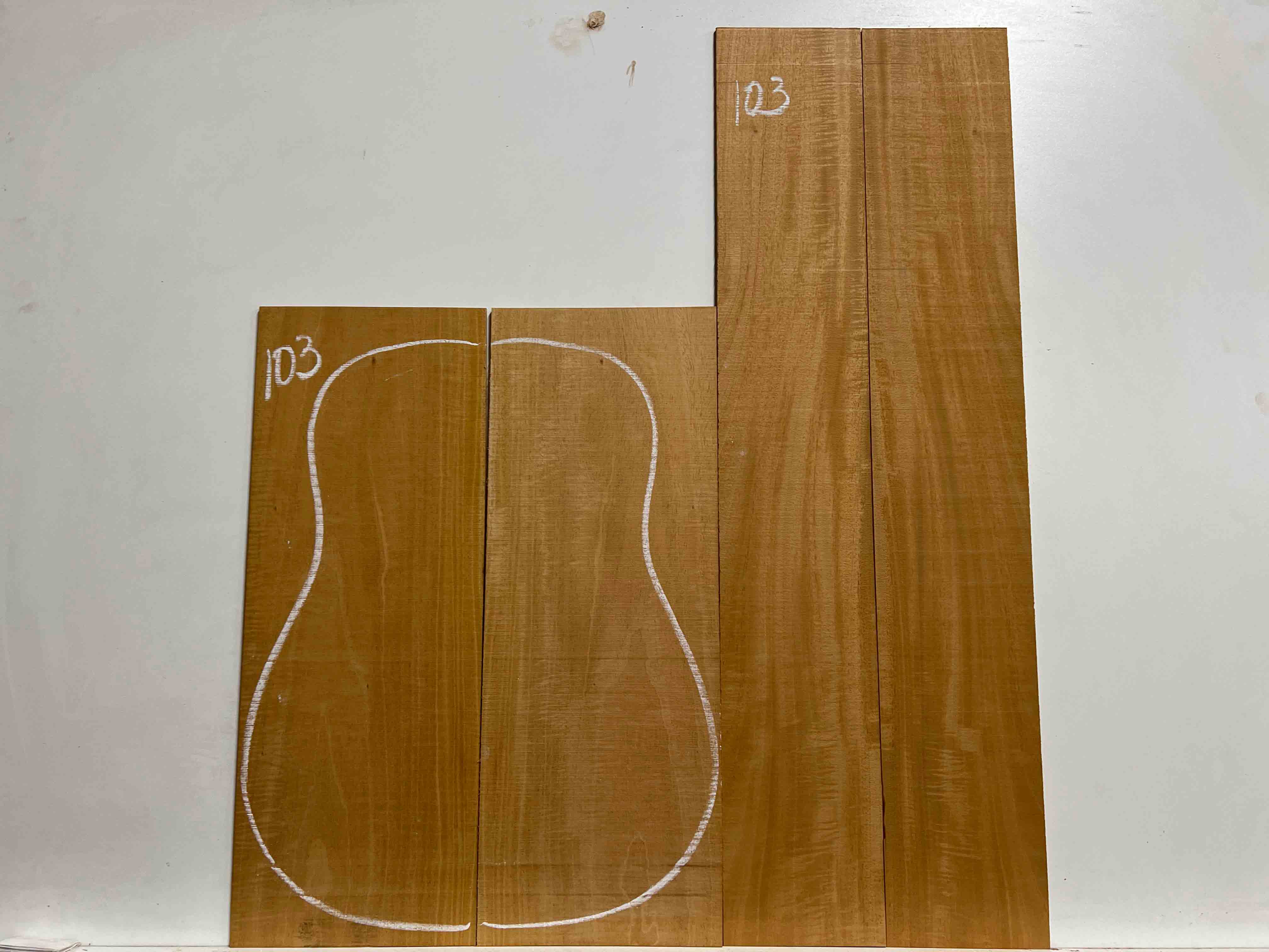 Flame Genuine Mahogany Dreadnought/Classical Guitar Back & Side Set #103 - Exotic Wood Zone - Buy online Across USA 