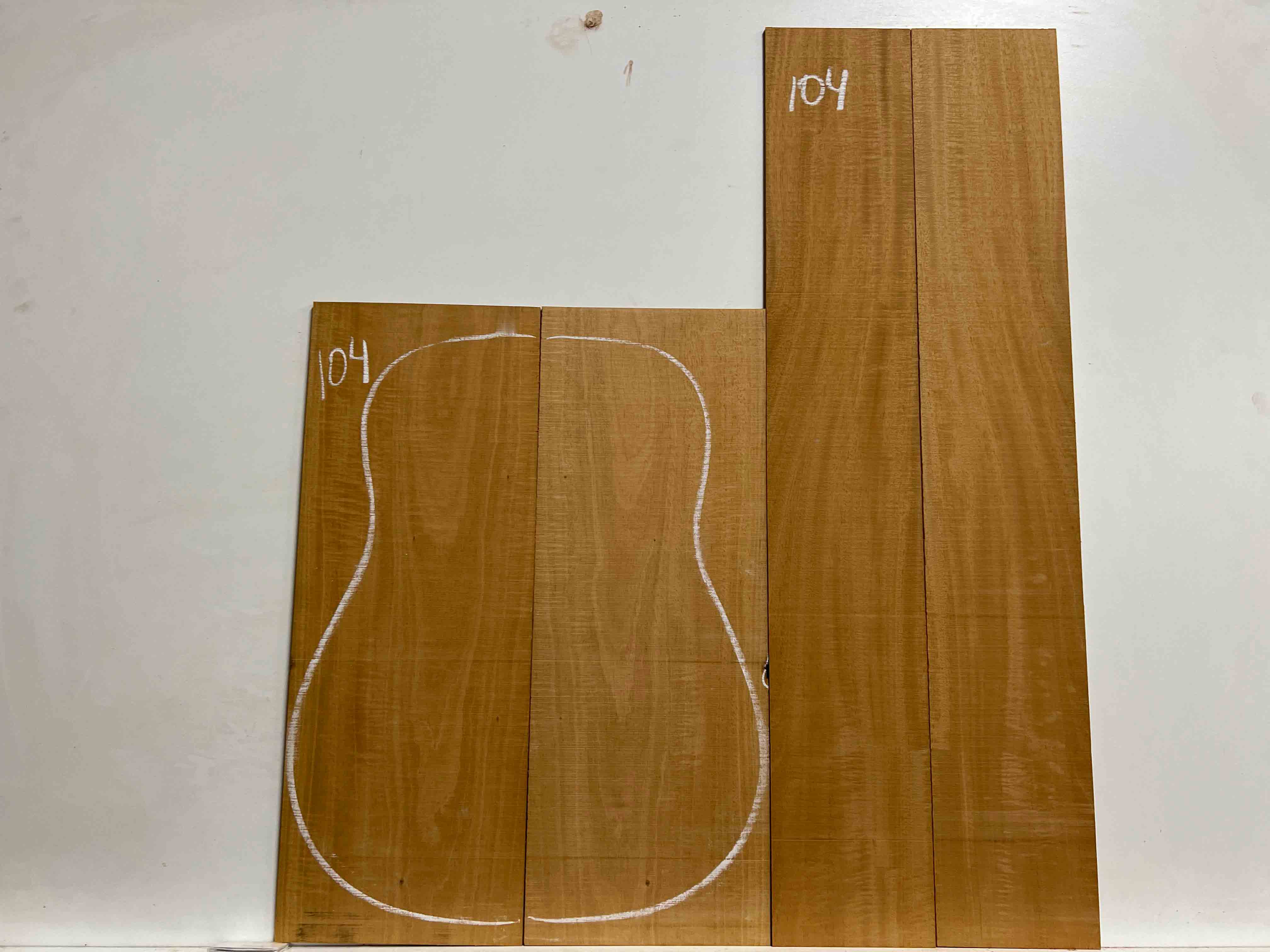 Flame Genuine Mahogany Dreadnought/Classical Guitar Back & Side Set #104 - Exotic Wood Zone - Buy online Across USA 