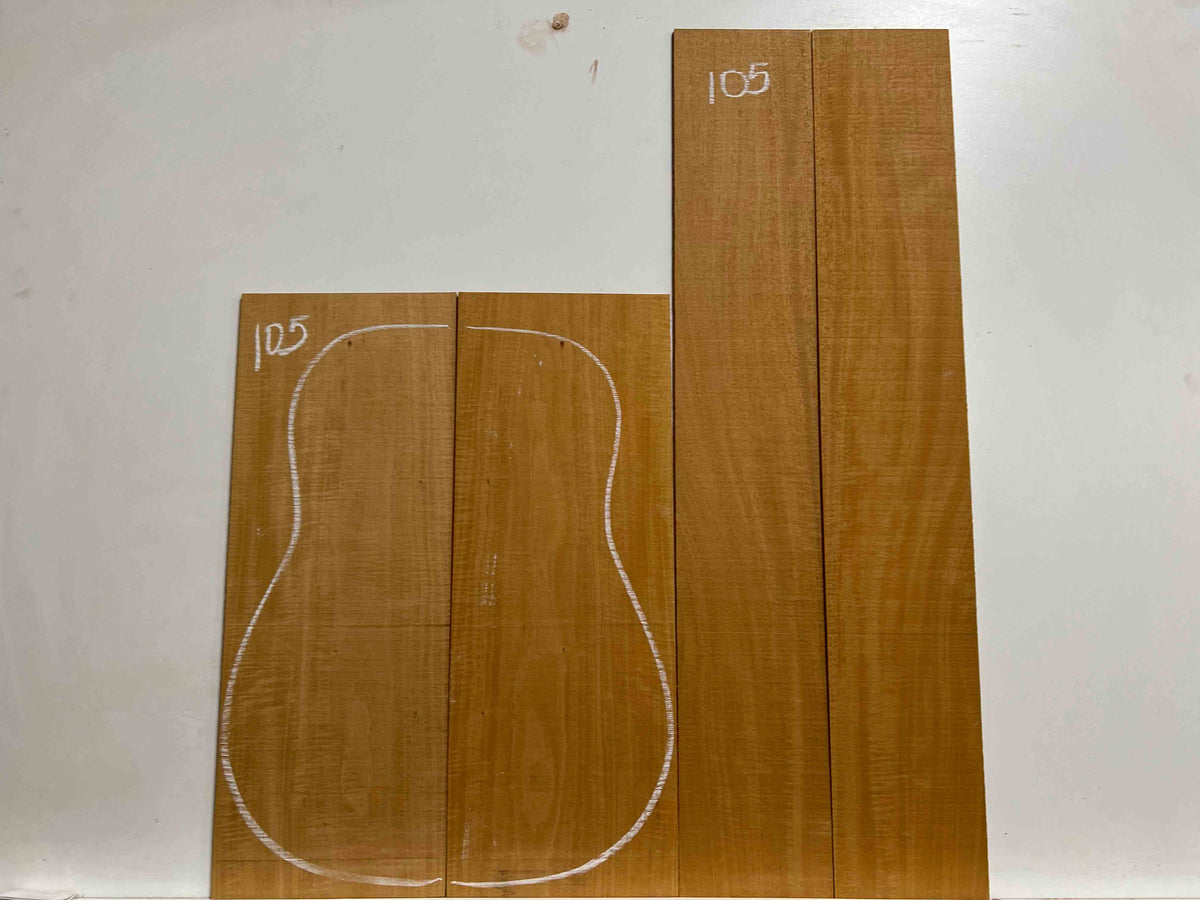 Flame Genuine Mahogany Dreadnought/Classical Guitar Back & Side Set #105 - Exotic Wood Zone - Buy online Across USA 