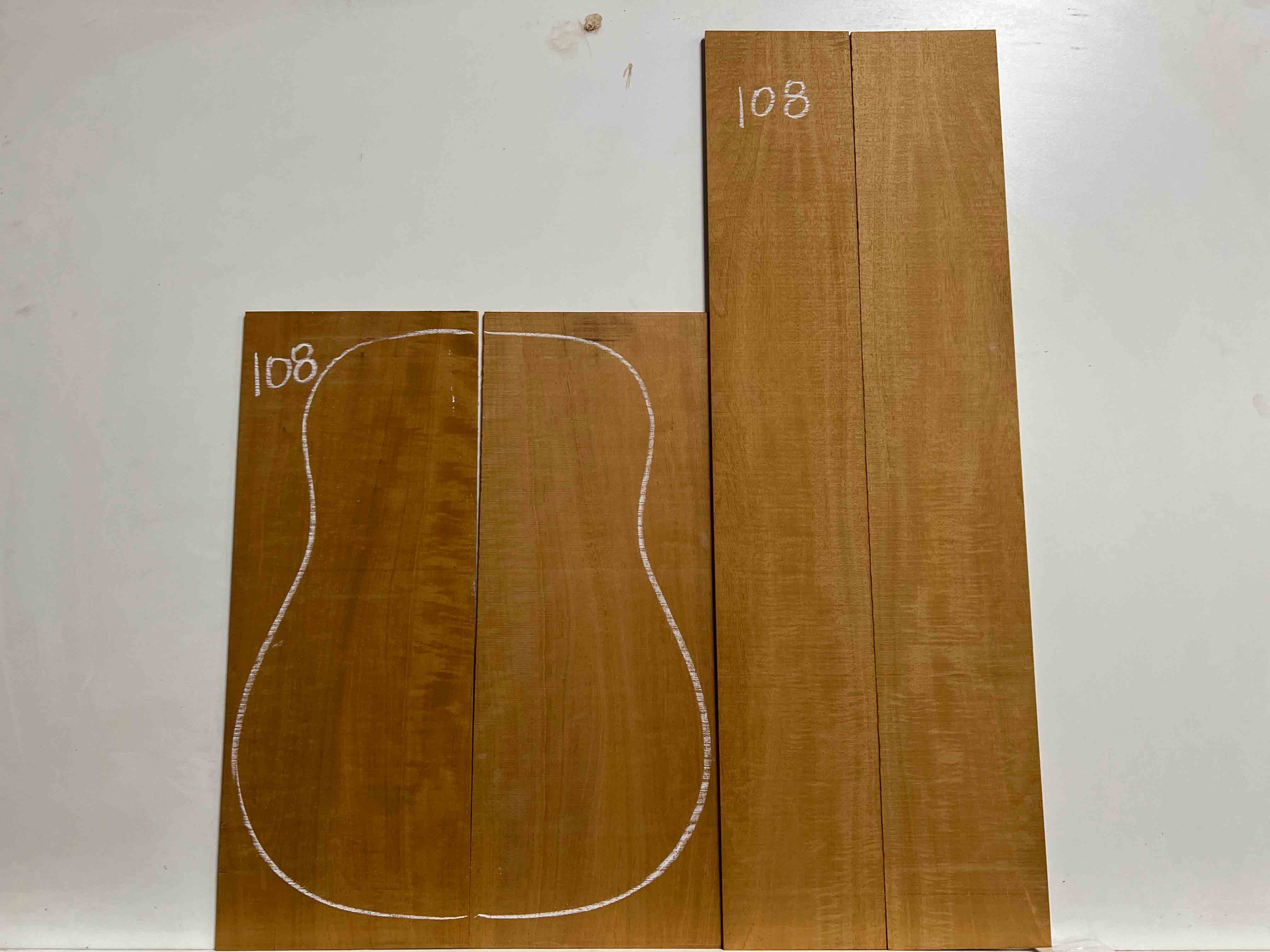 Flame Genuine Mahogany Dreadnought/Classical Guitar Back & Side Set #108 - Exotic Wood Zone - Buy online Across USA 