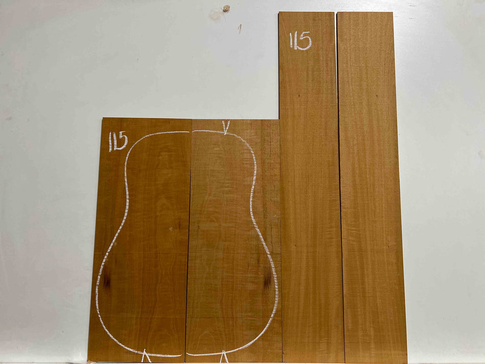 Flame Genuine Mahogany Dreadnought/Classical Guitar Back & Side Set #115 - Exotic Wood Zone - Buy online Across USA 