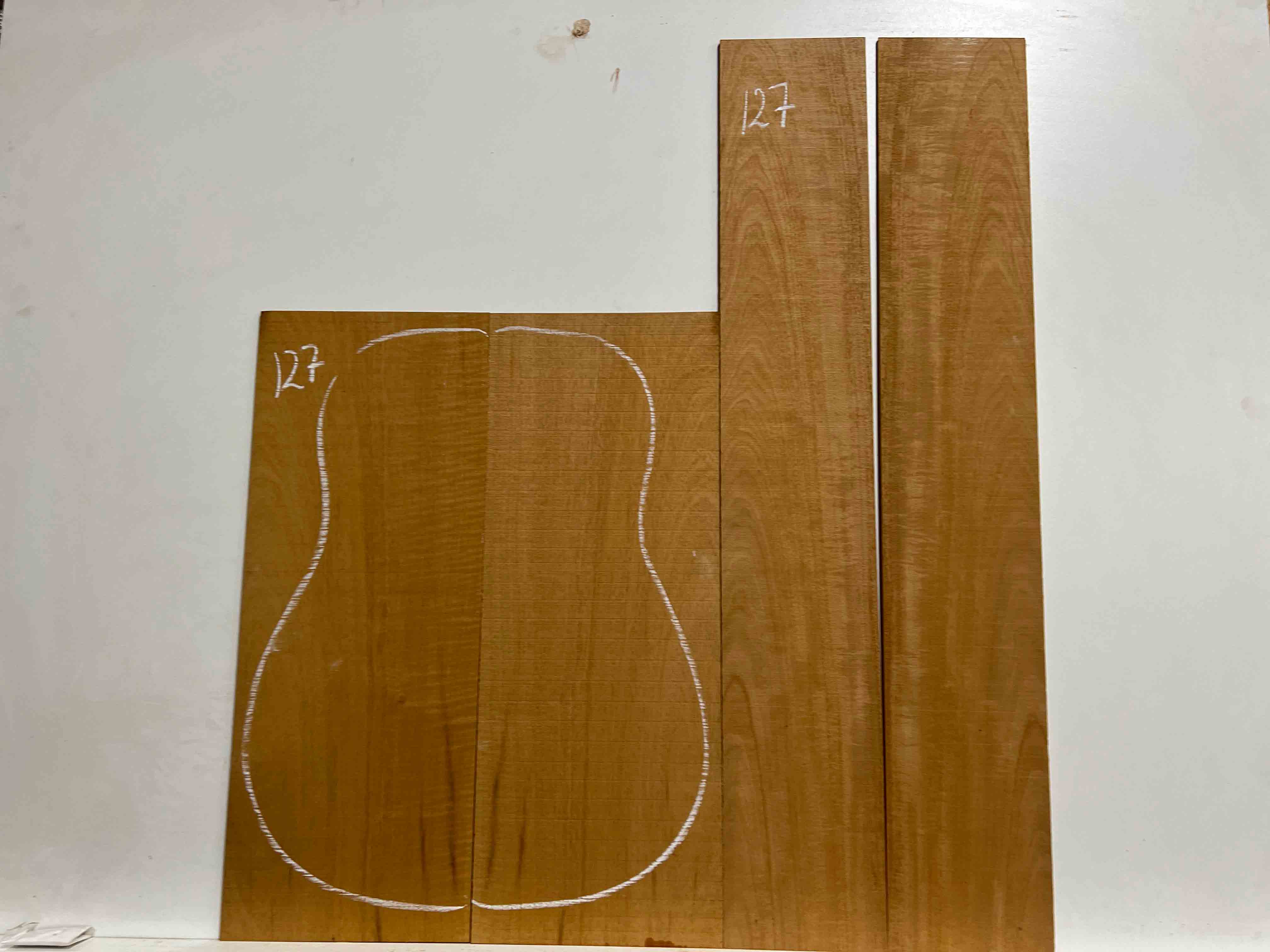 Flame Genuine Mahogany Dreadnought/Classical Guitar Back & Side Set #127 - Exotic Wood Zone - Buy online Across USA 