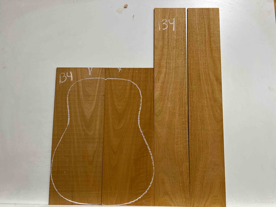 Flame Genuine Mahogany Dreadnought/Classical Guitar Back & Side Set #134 - Exotic Wood Zone - Buy online Across USA 