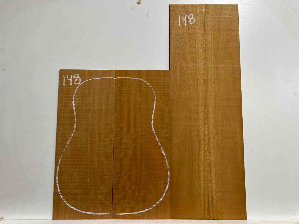 Flame Genuine Mahogany Dreadnought/Classical Guitar Back & Side Set #148 - Exotic Wood Zone - Buy online Across USA 