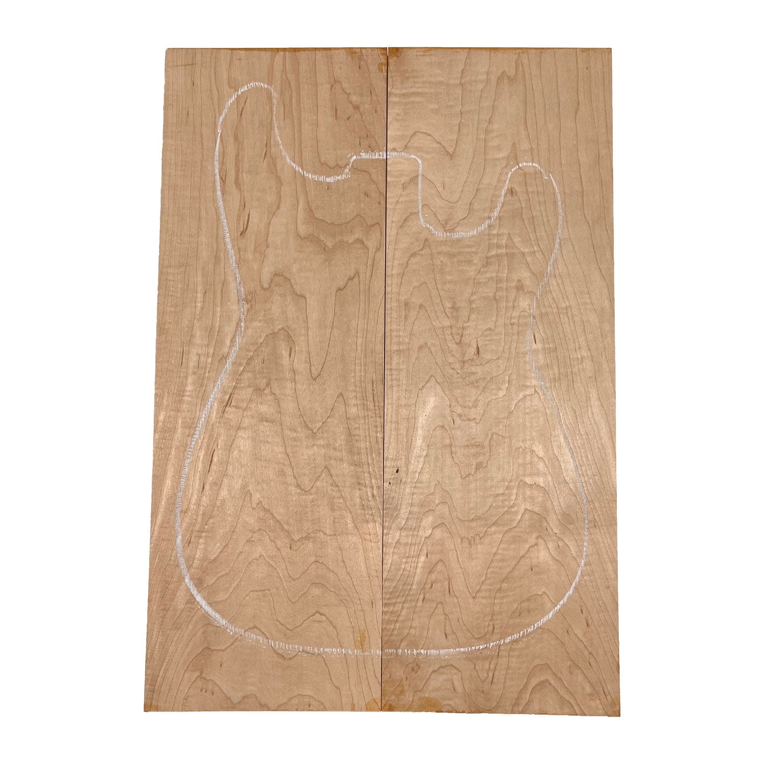 Flame Curly Hard Maple Bookmatched Guitar Drop Tops 21&quot; x 7&quot; x 1/4&quot; - Exotic Wood Zone - Buy online Across USA 
