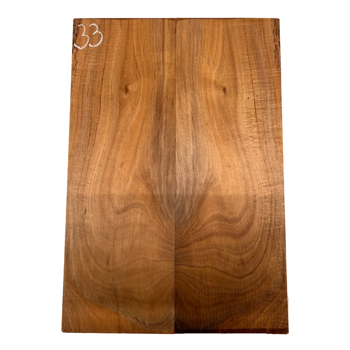 Curly Flame Hawaiian Koa Bookmatched Guitar Drop Tops 21" x 7" x 1/4" #33 - Exotic Wood Zone - Buy online Across USA 