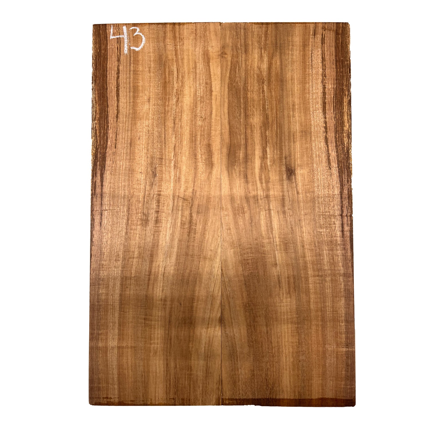 Curly Flame Hawaiian Koa Bookmatched Guitar Drop Tops 21" x 7" x 1/4" #43 - Exotic Wood Zone - Buy online Across USA 