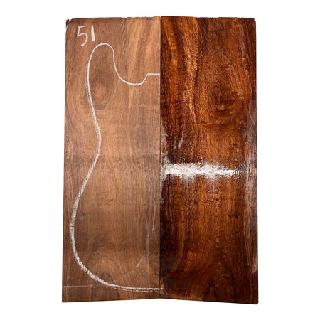 Curly Flame Hawaiian Koa Bookmatched Guitar Drop Tops 21" x 7" x 1/4" #51 - Exotic Wood Zone - Buy online Across USA 