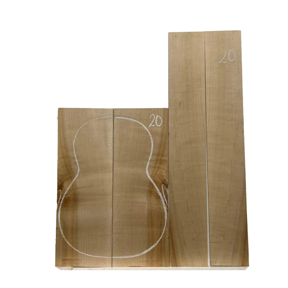 Flame Hard Maple Classical Guitar Back and Side Set #20 - Exotic Wood Zone - Buy online Across USA 