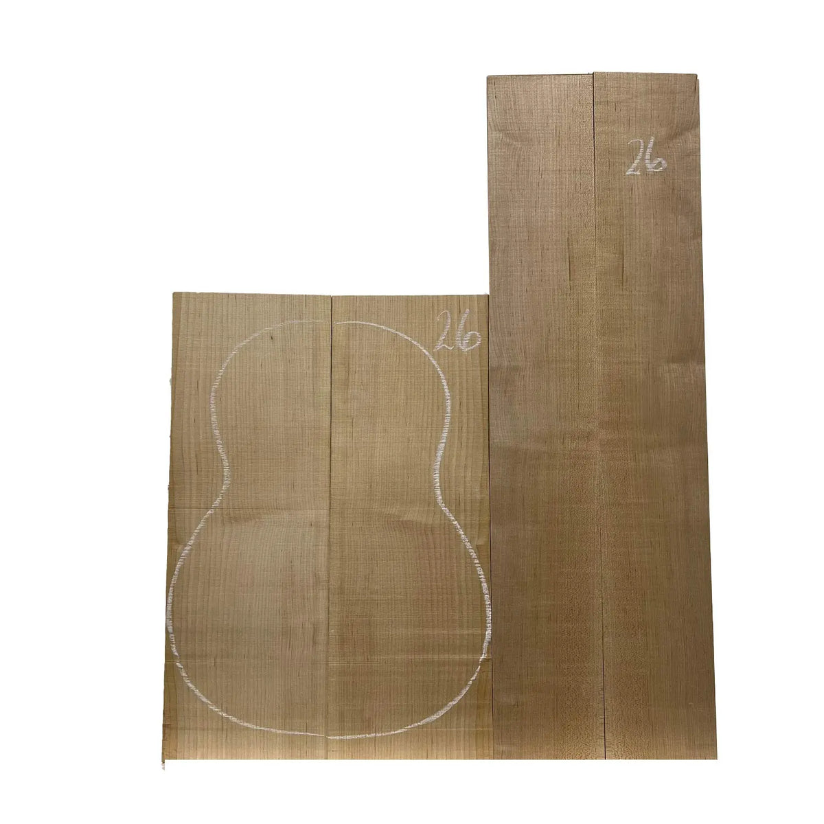 Flame Hard Maple Classical Guitar Back and Side Set #26 - Exotic Wood Zone - Buy online Across USA 